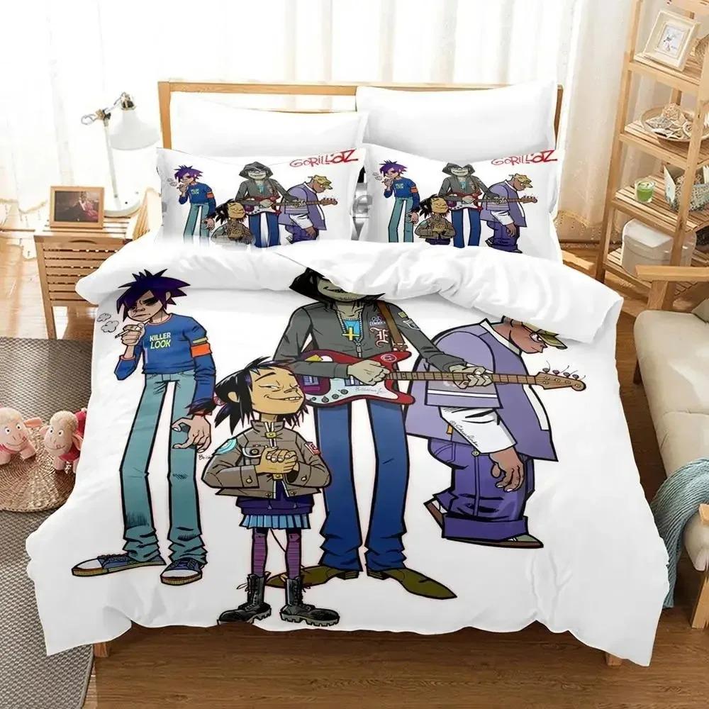 3D Print Music Gorillaz Bedding Collection Duvet Cover Bed Collection Quilt Cover Pillowcase Comforter King Queen Size Boys Adult Bedding Collection