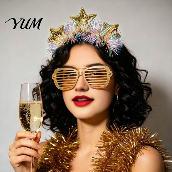 Party Favors for Guests Star Headband with Sparkly Sequins, 3D Glitter Crown Hair Hoop Sparkling Band Christmas New Year Birthday, Decoration, Festive