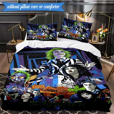 Beetle Haunted House 3pcs K-pop Music Group Bedding set,Ideal for Bedroom, Dormitory,Including Duvet Cover And 2pcs Pillowcases,Fan Gifts