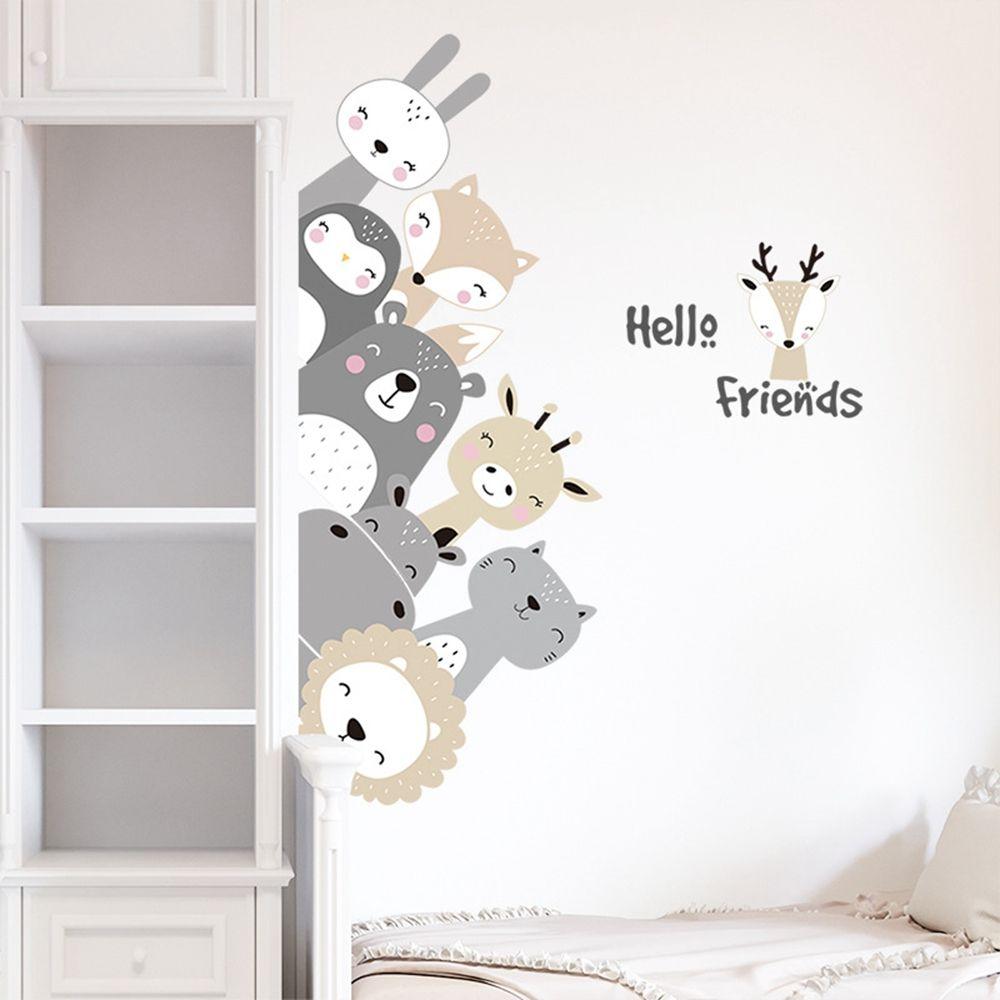 Cartoon DIY Animal Stickers Art Lion Bear For Kids Rooms Nursery Decals Mural Wall Stickers
