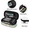 Pen Case Printed Strong Polyester Fabric Easy Open Zipper with Main Compartment Mesh Pocket and Pen Slots for Everyday Study