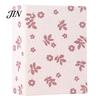 Literary Style Photo Album Mini Printed Fabric Slip-In Album, Portable Floral Print Scrapbook with Transparent Sleeve Pages, Lightweight Inner