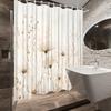 1Pc Beige Floral Shower Curtain - Cosmos Flowers, Durable Polyester, 12 Hooks, 70.8X70.8In, Machine Washable
