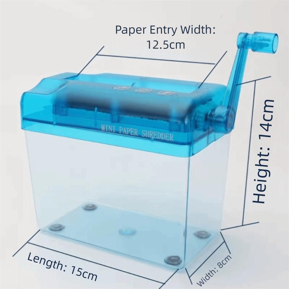 ABS Hand Shredder Hand Crank Mini Manual Shredder Transparent Eco-Friendly Documents Paper Cutting Tool Birthday Gift