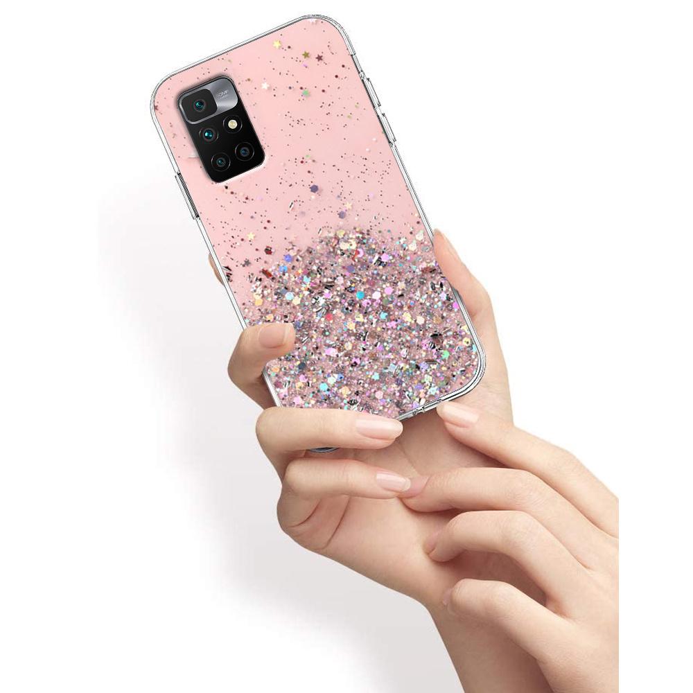 Case for Xiaomi Redmi 10, Glittery, pink