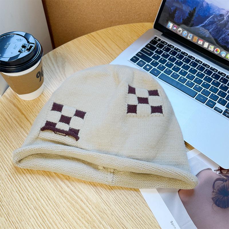 Шапки женские осенне-зимние послеродовые шапки большая окружность головы в западном стиле вязаные шапки из пряжи теплые защитные наушники рукава холодные шапки