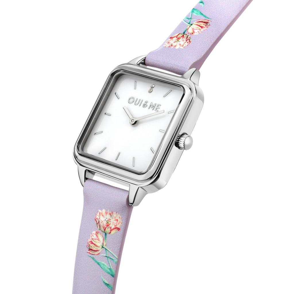 Oui & Me Harmonie Purple Leather Strap White Dial Quartz ME010386 Women's Watch