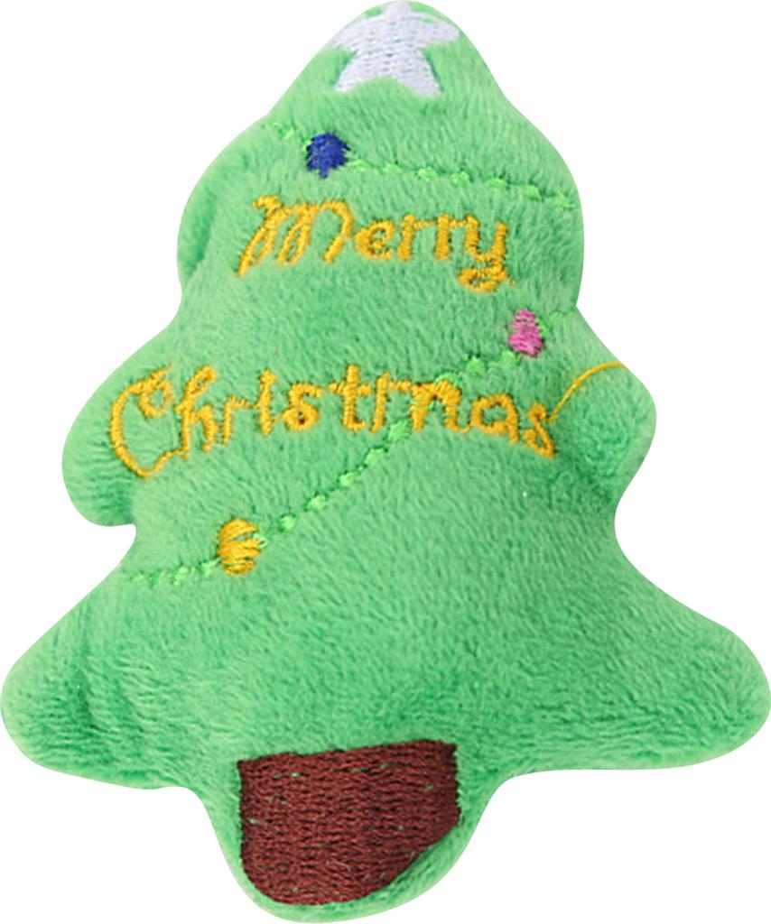 Плюшевый интерактивный игровой набор для питомцев, плюшевые игрушки включают рождественские елки, снеговиков, пингвинов, подходит для стачивания зубов питомцев и интерактивной игры