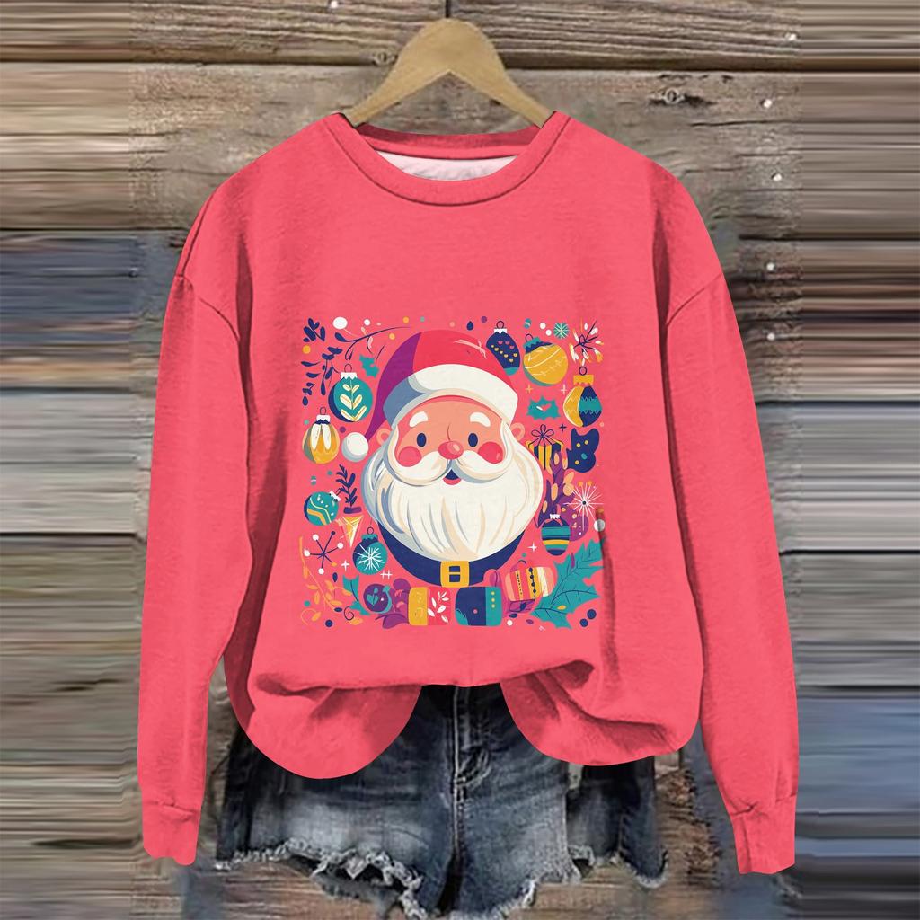 Women  Winter Tops Women's Long Sleeve Sweatshirt Casual Crewneck Loose Fit Pollover Fleece Tops