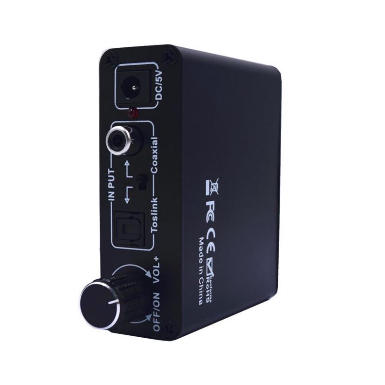 5.1 Channel Digital To Analog Audio Converter with Adjustable Optical Coaxial To 3.5mm Output