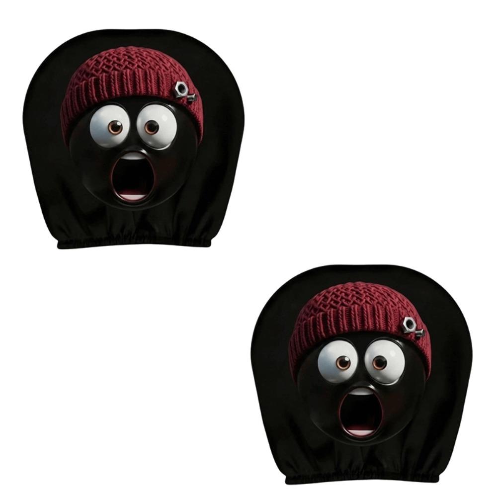 2PCS Exaggerated Car Headrest Covers Car Seat Headcover Halloween Christmas Holiday