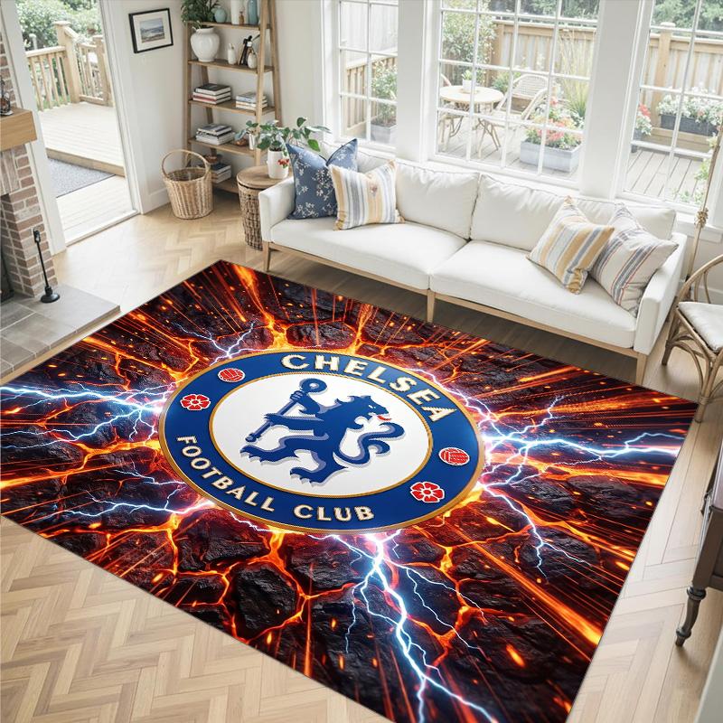 Дизайн Chelsea FC Хрустальный Велюровый Ковер Уютный Не?Нескользящий ковер с принтом для спальни, гостиной, прихожей