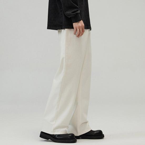 Мужские брюки, однотонные, прямые, широкие брюки в стиле ретро с карманами, брюки на молнии для повседневной носки, дома, уличной одежды, спорта