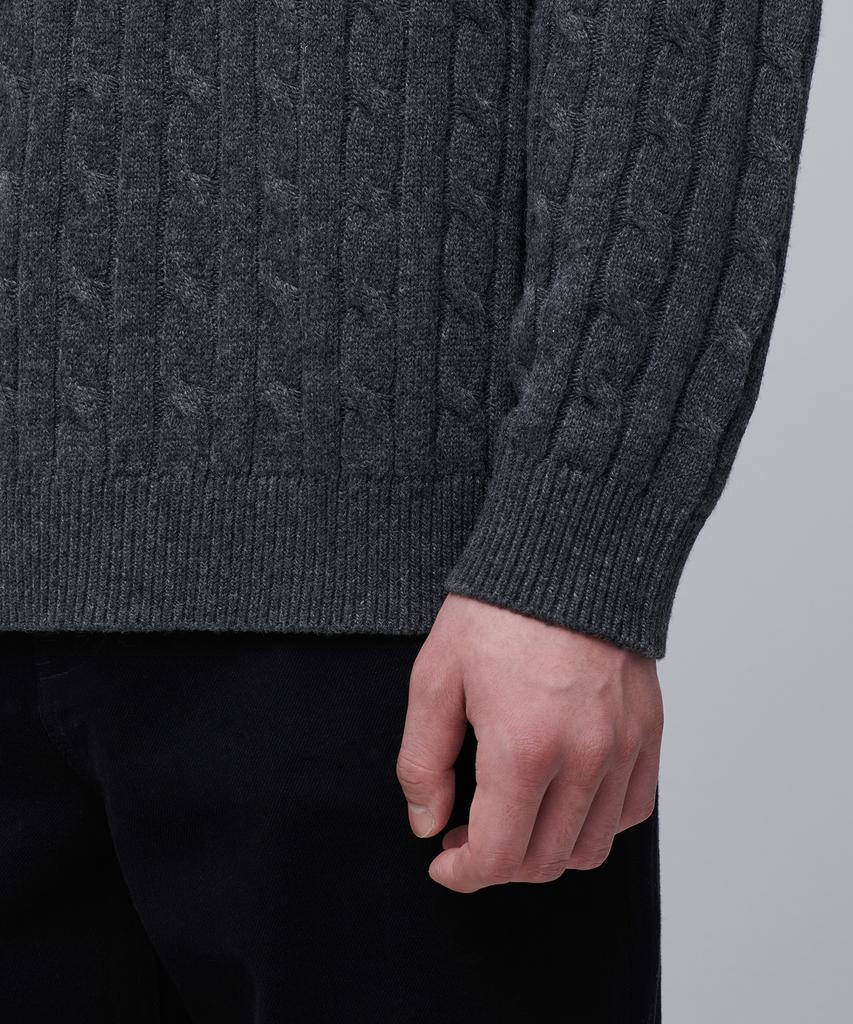 MUSINSA STANDARD Cable Crew Neck Knit [Medium Grey]