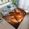 3D Print Dragon Flame Rug Carpets for Living Room Study Yoga Play Mat Absorbent Washable Rugs Bedroom Decor Anime Rug