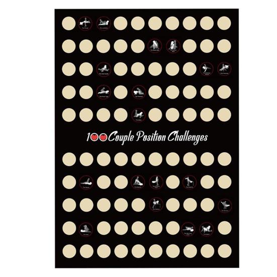 Плакат «100 парных поз» для скретч-карты на свидание ко Дню святого Валентина для взрослых, подарок на годовщину парню или девушке
