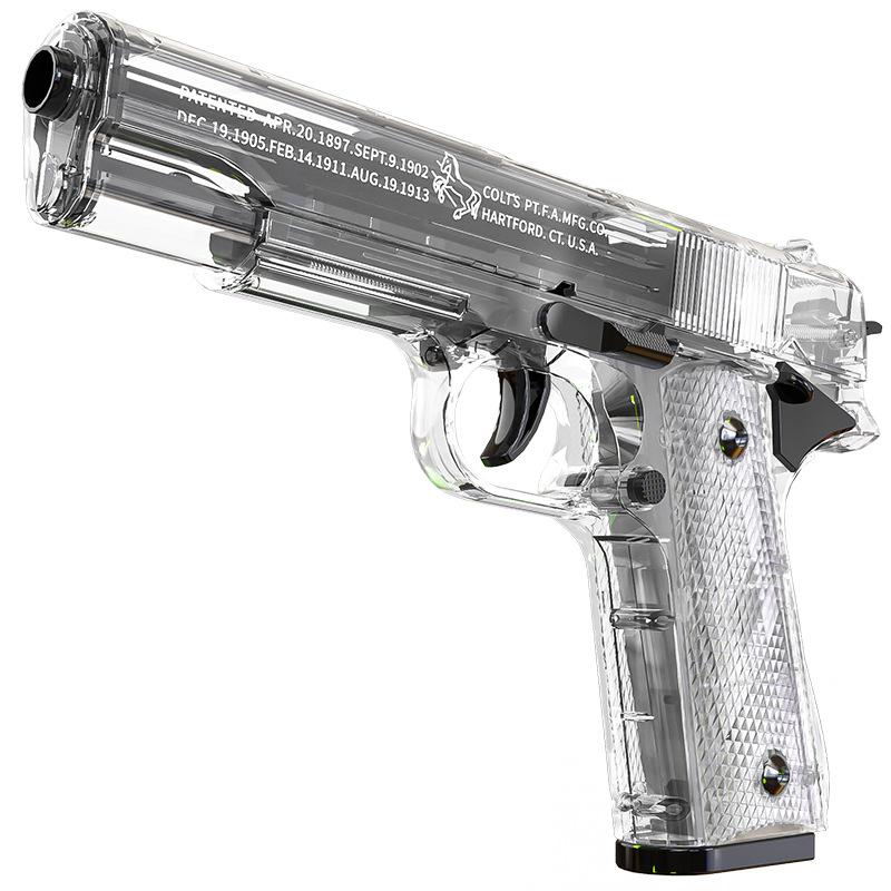 1911 Прозрачный Корпус Стреляющий Пистолет Нестреляющая Модель Пистолета с Магазином Гильзами Игрушечный Пистолет для Мальчиков на День Рождения Рождественские Подарки