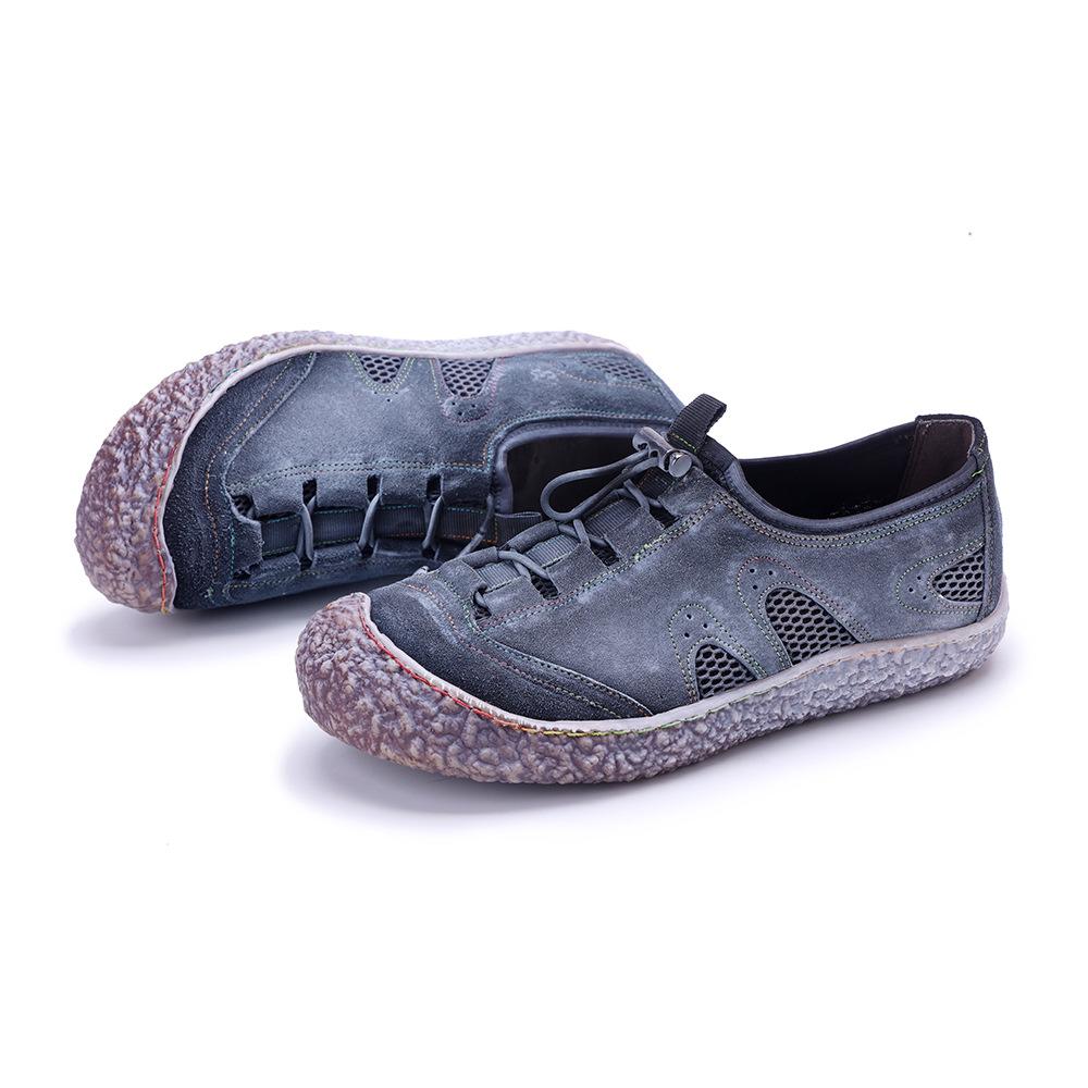 Johnature Женские туфли на плоской подошве из натуральной кожи в стиле ретро с мягкой дышащей сеткой