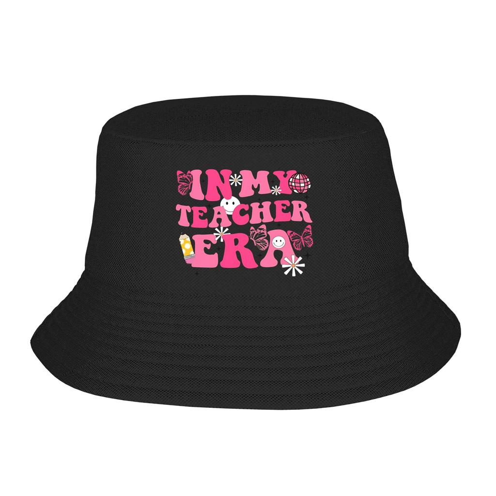 In My Teacher Era  Teacher  Teaching  Bucket Hats Summer Travel Headwear Accessories  Fishing Hat Unisex Panama Hat Packable