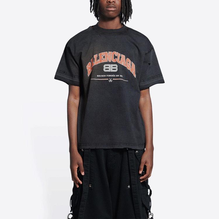 Balenciaga Maison Balenciaga T-Shirt Medium Fit 'Black' Men's 612966TLVJ11074