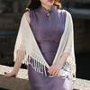 Handmade Women's Shawls Solid Color Fringes Wraps Creative Tassel Scarf  Party Dinner