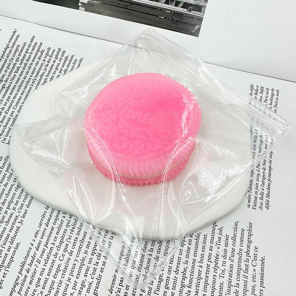 Taba Squishy Biscuits,Silicone Stress Pressure Relief Squishy Toys Mochi Taba Squishy Simulated Cookies Fidget Toy Pinching Toy