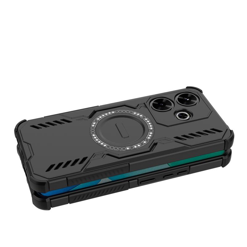 Чехол для Xiaomi Redmi 13 Для Redmi 13 4G Ударопрочный Противоударный Магнитная Адсорбция Беспроводная Зарядка Задняя Крышка Для Чехла Redmi 13