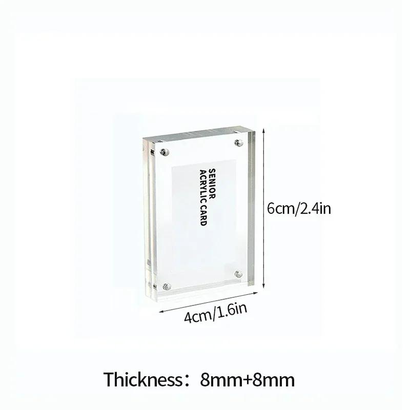 Transparent Photo Frames Acrylic Magnetic Kpop Idol Photocard Holder Desktop Ornament Photo Card Collect Poster Display Stand