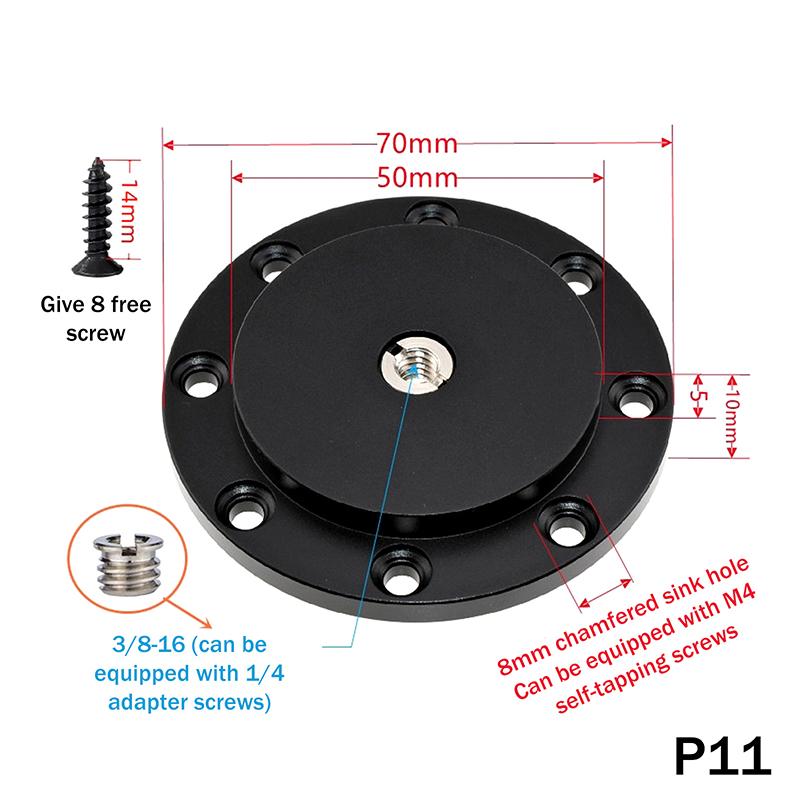 Металлическая пластина для крепления обуви Настенное крепление Резьба 1/4 3/8 дюйма Держатель-адаптер для штатива Для проектора Монитора Кемпингового фонаря Вспышки Камеры