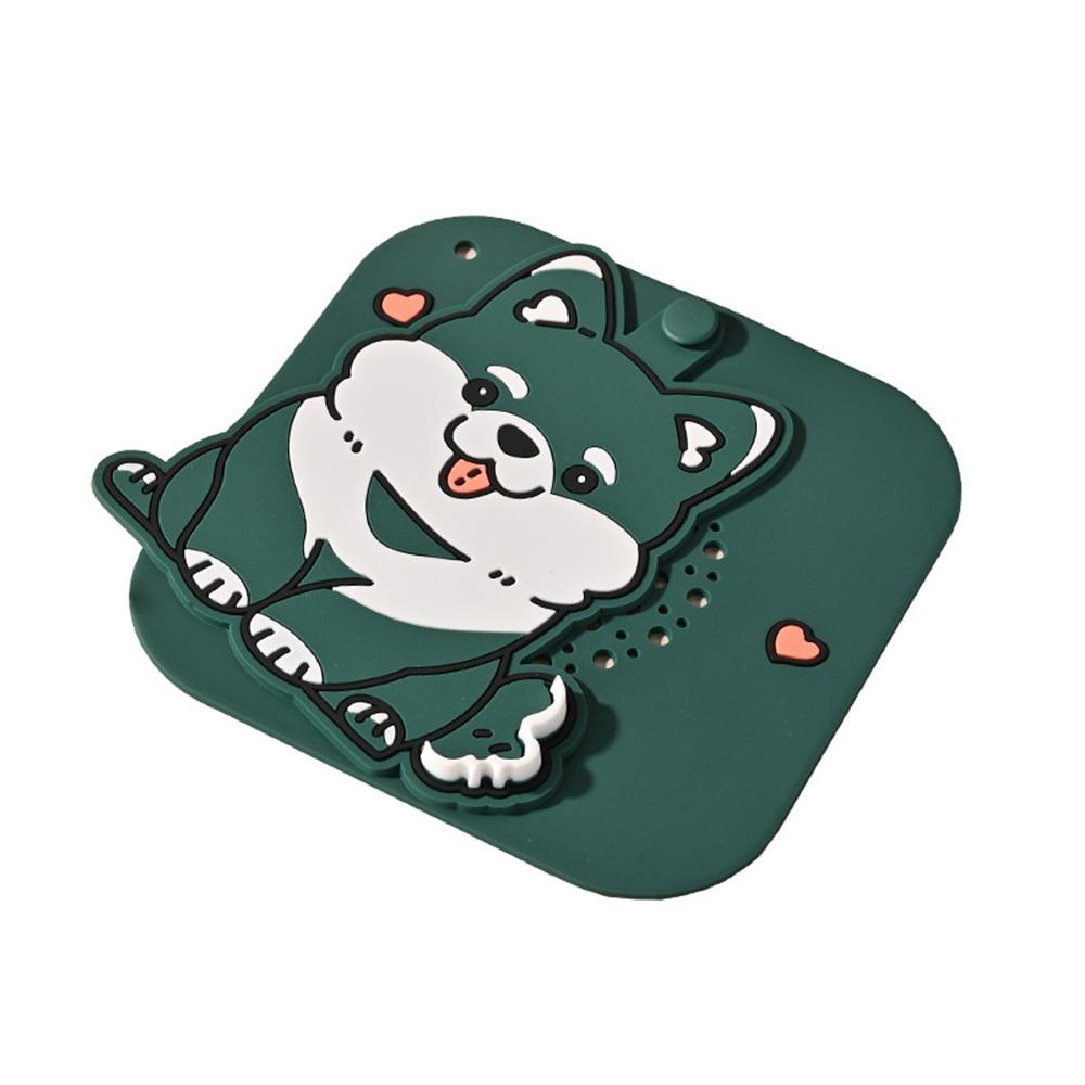 Cartoon Dog Floor Drain Mat Anti-odor Sewer Filter Pad for Bathroom Hair Collection