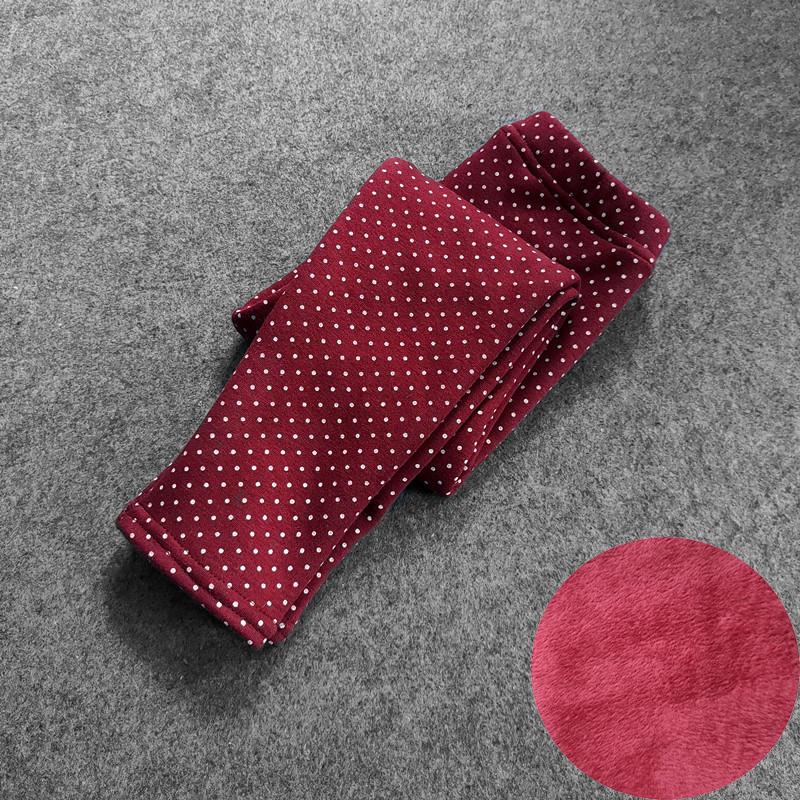 Autumn Winter Kids Pants Small Dot Plus Velvet Girls Leggings Children's Girl Cotton Stretch Trousers Children Clothing