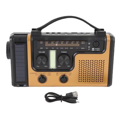 Солнечное аварийное радио Bluetooth 5.0 с ручным приводом Портативное AM FM SW радио с фонариком и SOS-сигналом