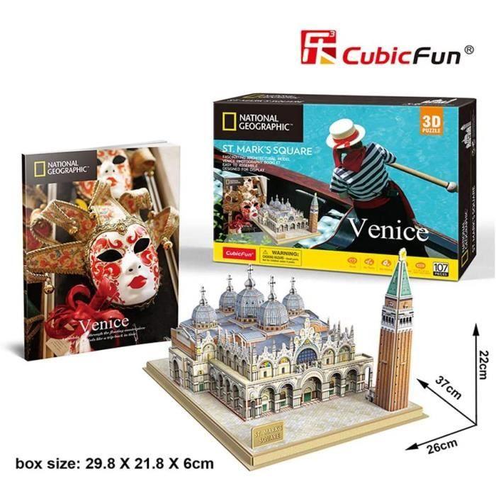 Puzzle 3d national geographic place saint-marc venise italie - cubicfun - 107 pièces - difficulté 5/7