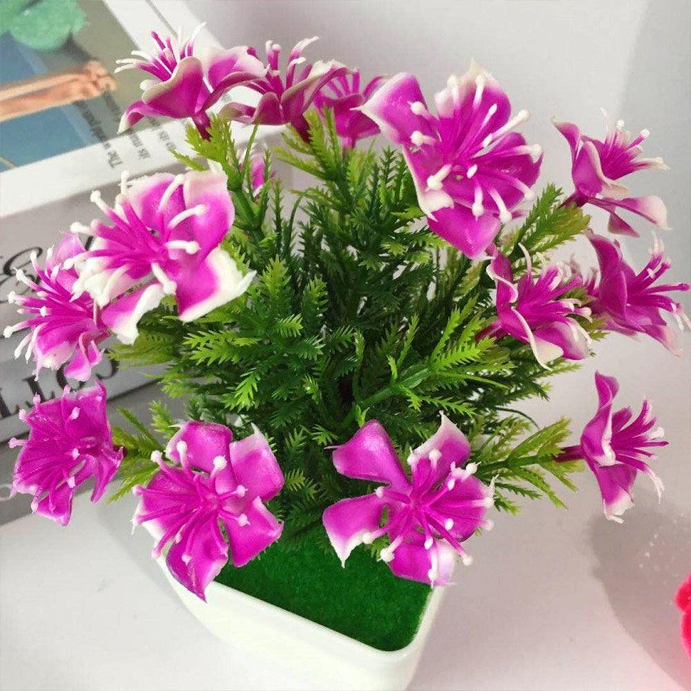 With Pots Artificial Rose Potted Plant Miniscape Fake False Plants Wedding Party Decortion