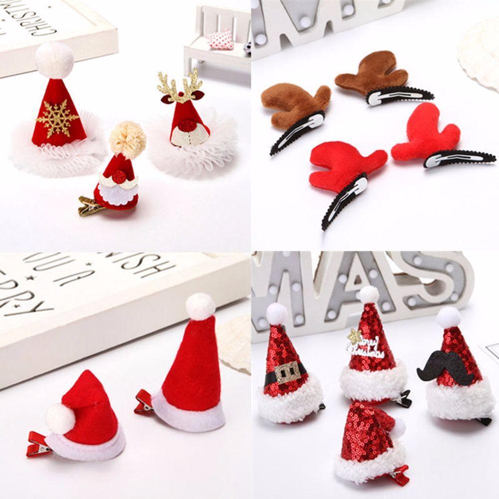 Snowflake Christmas Hat Hairpin Korean Style Headwear Kids Hair Accessories Christmas Hair Clip