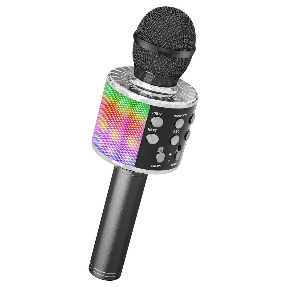 Беспроводной микрофон для караоке, детский микрофон для караоке со светодиодной танцевальной подсветкой, Bluetooth-микрофон для детей, девочек и мальчиков, пение на вечеринке