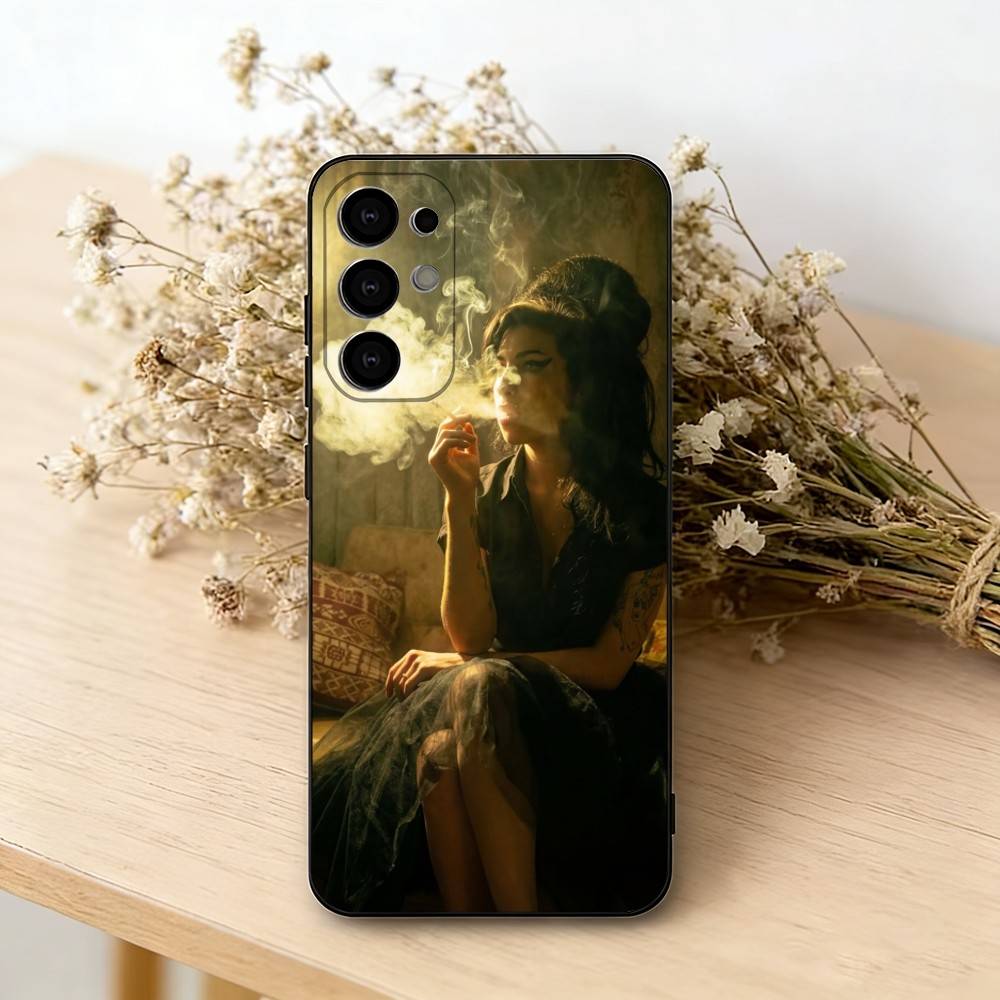 Чехол для телефона A-Amy W-Winehouse Черный Силиконовый Мягкий Для Samsung S25,S24,S21,S22,S23,S30,Ultra,S20,Plus,Fe,Lite