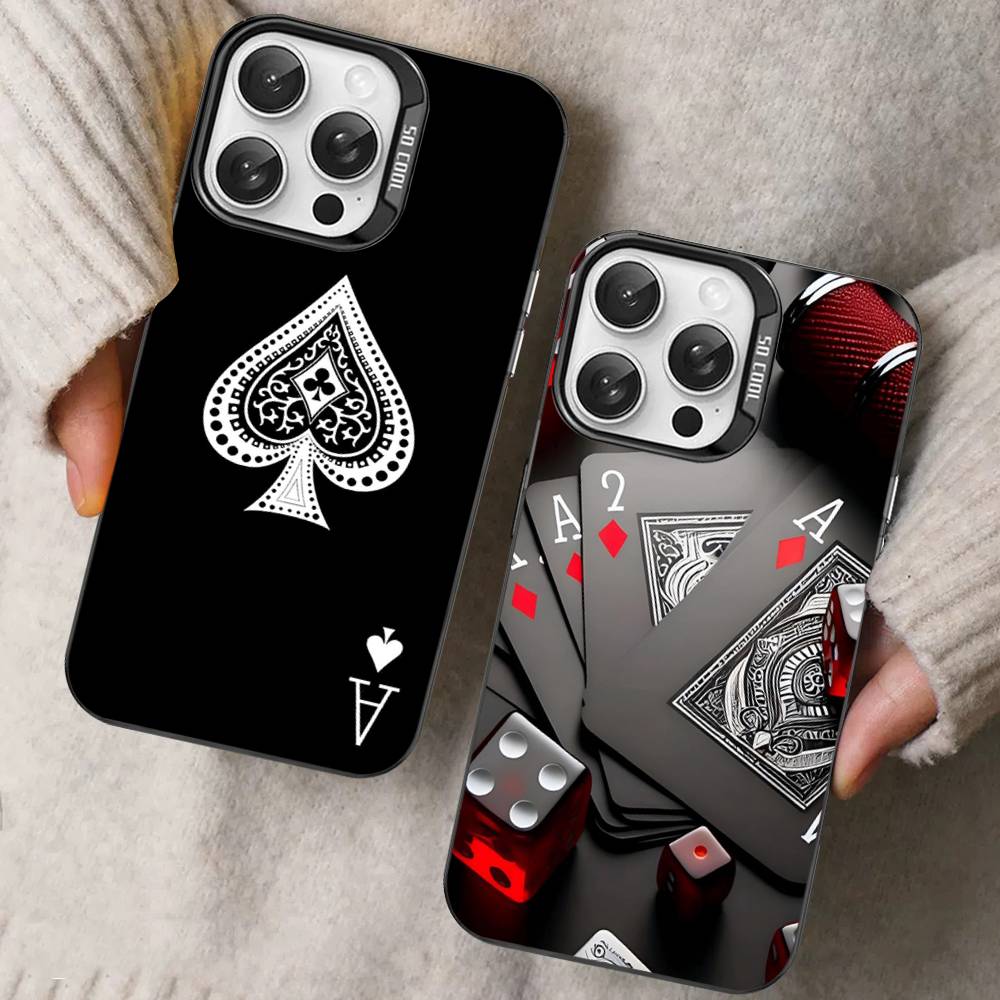 Чехол для телефона с узором в виде карт для покера, цветной, для IPhone 17 16 15 14 13 12 11 Pro Max Plus Pro