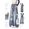 American Cartoon Rabbit Print Jeans Men and Women 2023 New Autumn and Winter Loose Straight Casual Wide Leg Long Pants
