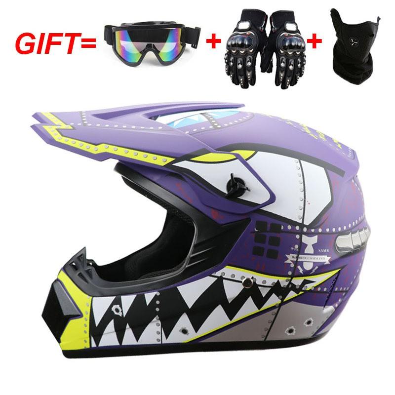 Full Face Motorcycle Helmet Off-Road ATV Dirt Bike Downhill Mountain Karting Adult Unisex ABS Safety Gear