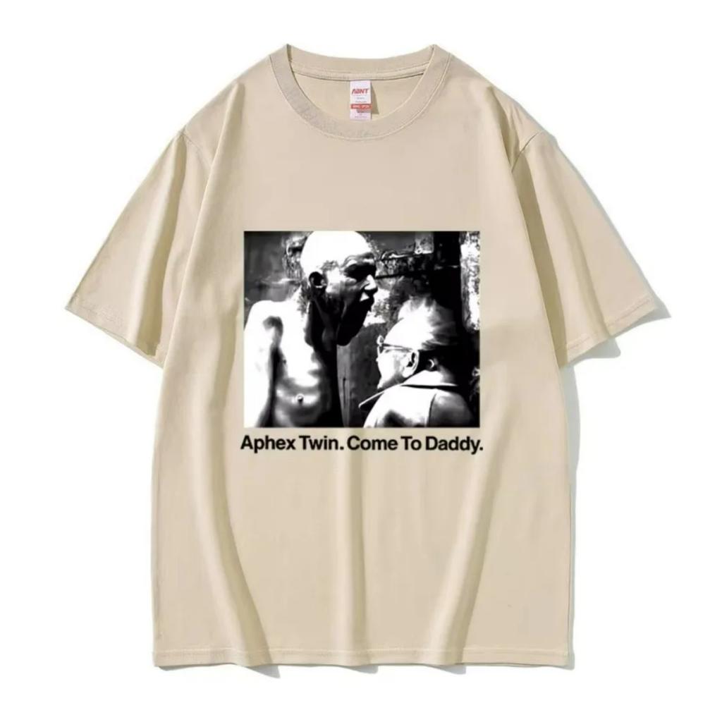 Aphex Twin Come To Daddy Графические Футболки Мужские Женские Винтажные Оверсайз Уличная Одежда Мужская Мода Повседневная Мягкая Хлопковая Футболка Топы