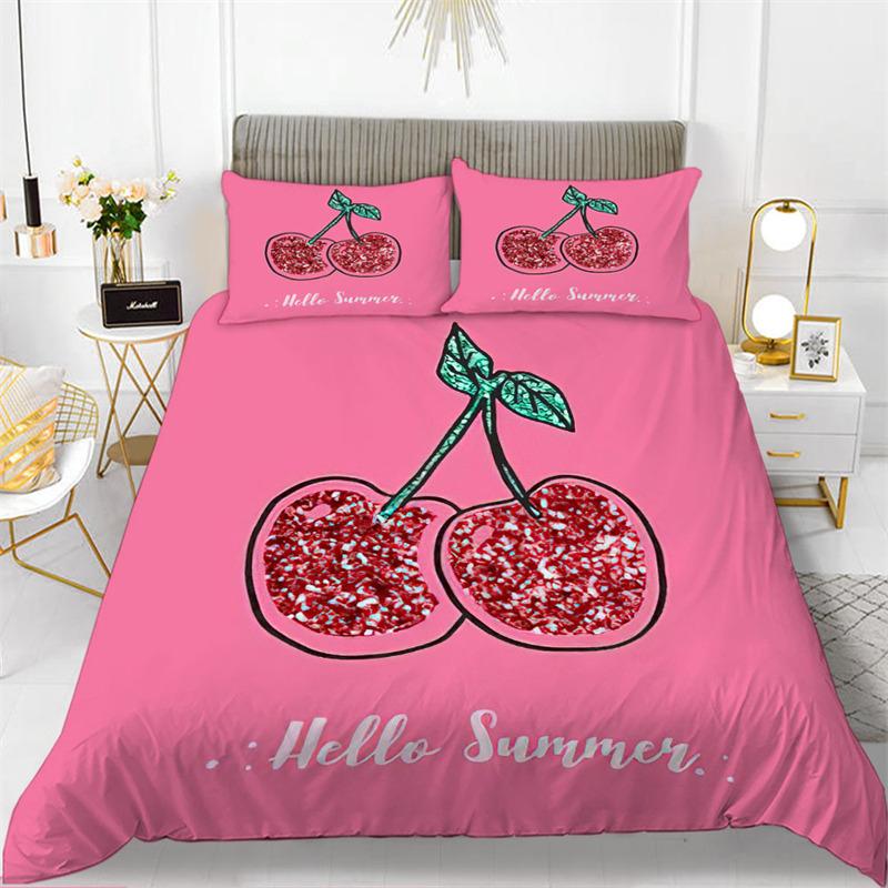 Cute Chic Fruit Bedding Collection For Kids Girls Boys Room Decor Tropical Pineapple Cherry Pomegranate Print Duvet Cover Pillowcases