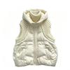 Autumn and winter new down cotton clothes women's vest short hooded thickened knitted wool cuff vest