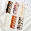 Geometric Acetic Acid Finish Comb, Comfortable Texture, Smooth, Marble Pattern, Plastic Bristle, Acetic Acid Handle, for Normal Hair