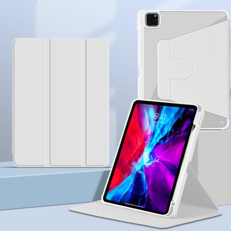 Защитный чехол для iPad, Акриловый корпус с вращением на 360 градусов, Чехол-книжка из кожи для планшета Pro11 Air4/5