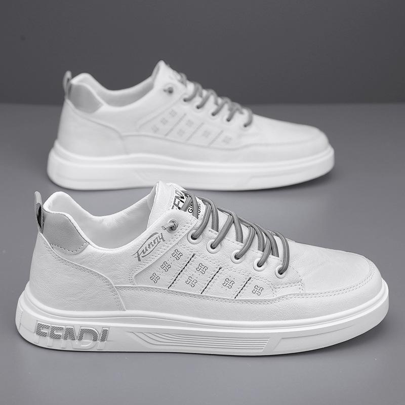 Мужская обувь осень 2025 новая студенческая спортивная универсальная обувь для скейтборда повседневная одинарная обувь мужская на мягкой подошве белая трендовая обувь