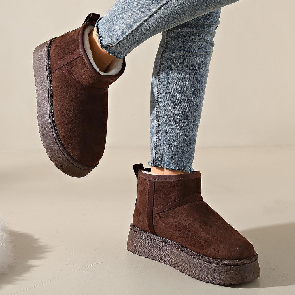 Зимние женские высокие хлопковые ботинки, утепленные, морозостойкие, теплые, нескользящие, короткие ботинки, новые бархатные на толстой подошве, оптом