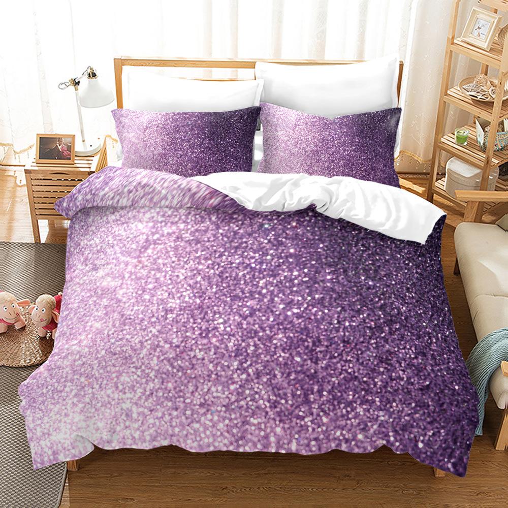 Набор пододеяльников с градиентом из микрофибры в радужную полоску с блестками, пододеяльник Double Queen King Size, 2/3 шт.