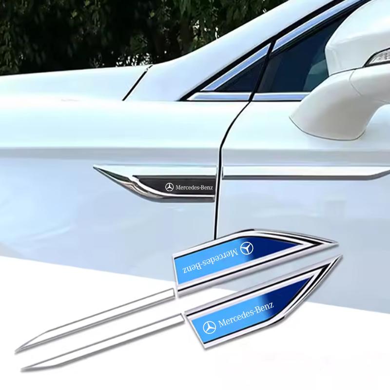 Car Side Fender Knife Stickers Emblem Badge Decals For Mercedes Benz B/C/E/S Class W203 W204 W205 W210 W211 W212 W221 Accessorie af1