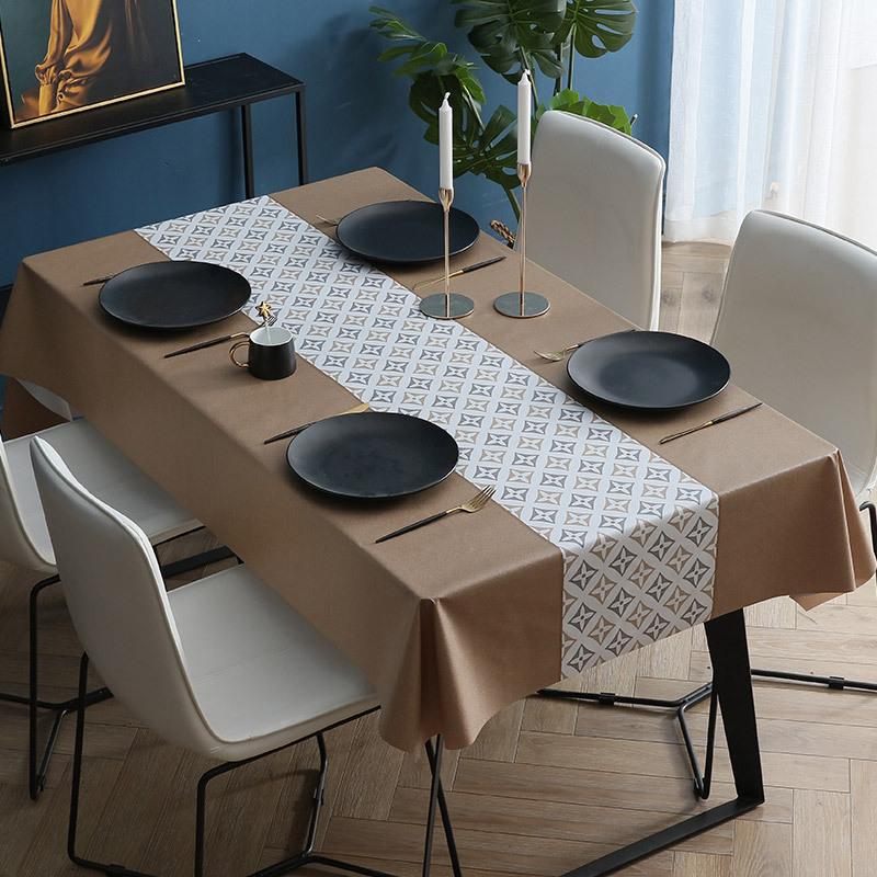 Утолщенная прямоугольная маслостойкая противогорячая скатерть из ПВХ в скандинавском стиле, коврик для стола, принадлежности для дома и кухни